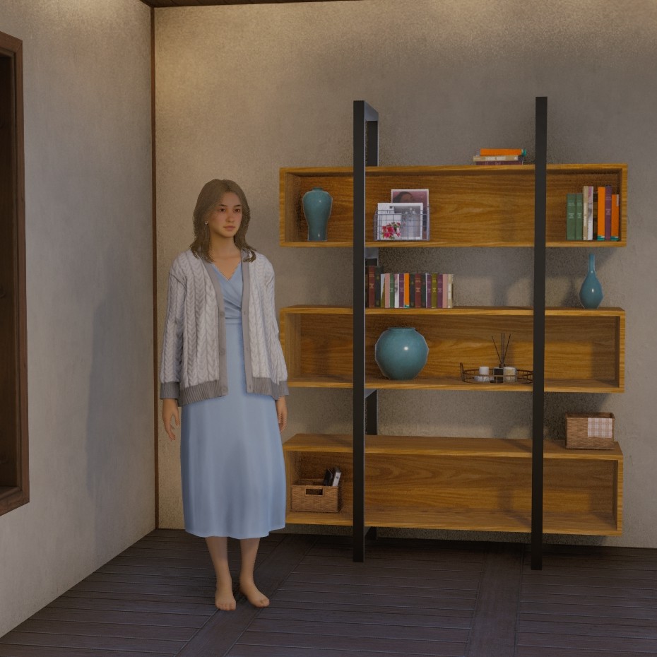 Steel Frame - Wooden Shelf